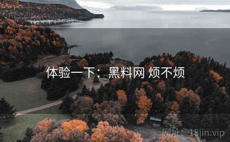 体验一下:黑料网 烦不烦 体验一下:黑料网 烦不烦